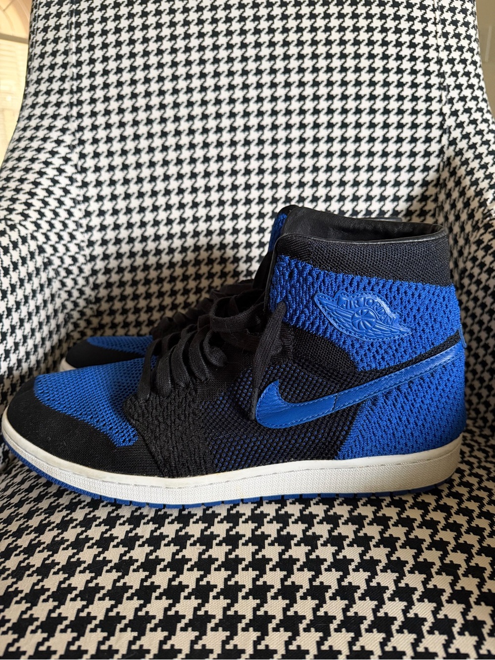 Nike Air Jordan 1 Flyknit High - Black & Blue Sz 14